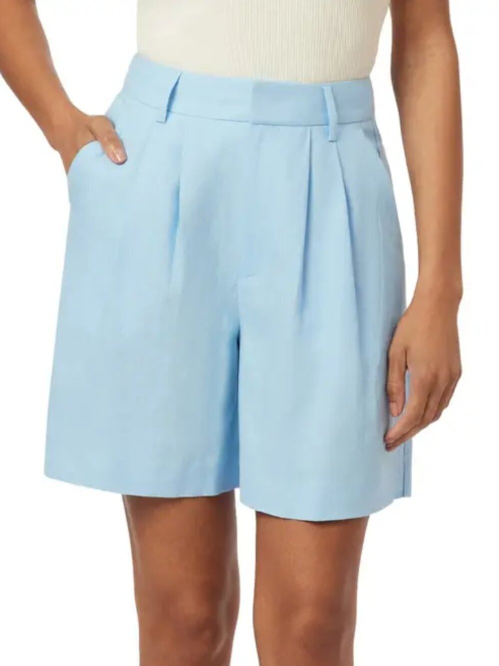 Scotch & Soda Tailored Linen‑Blend Shorts – Cerulean – Size 25 – NWT